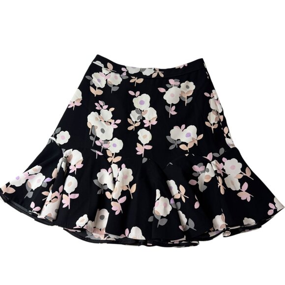 Kate Spade Dresses & Skirts - Kate Spade New York Black Floral Ruffle Hem Skirt Size 2